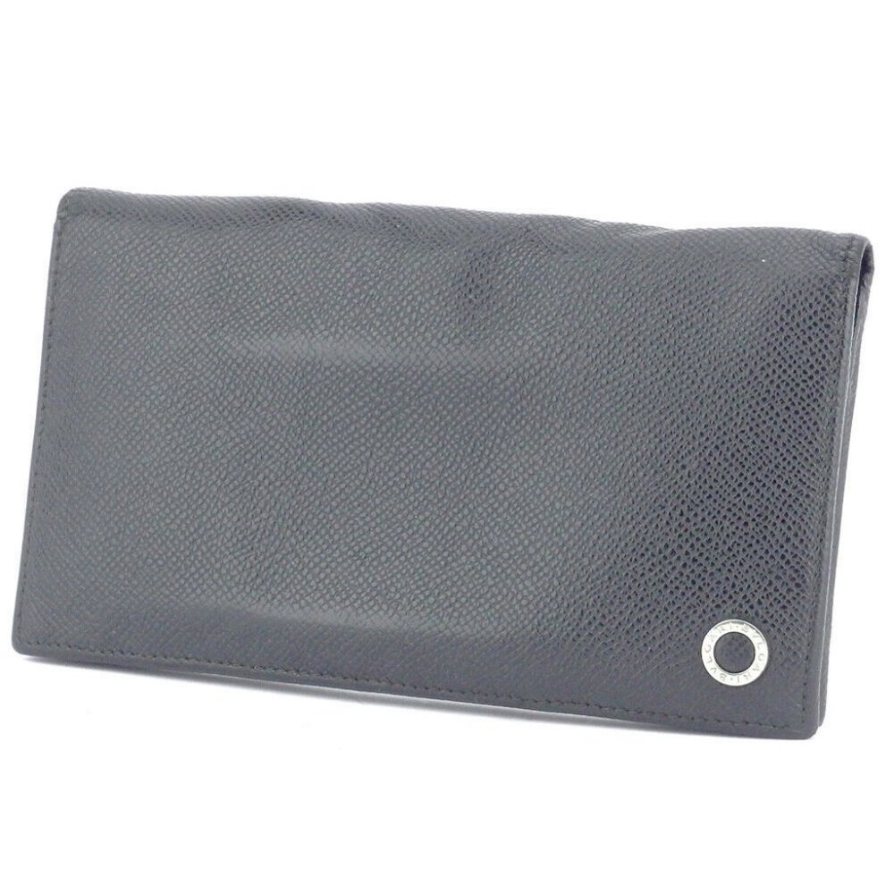 AUTH BVLGARI Wallet purse Bulgari Bulgariman leather